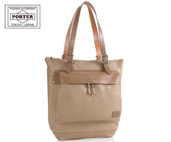 ポーター　本革　ベージュ　レザートートバッグ ポーター 本革 ベージュ レザートートバッグ STYLE(スタイル) TOTE BAG