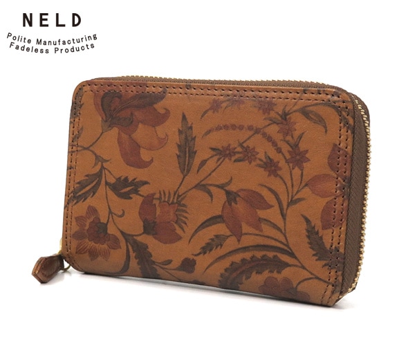 選べるノベルティ付】 NELD ネルド フラワー ラウンドミドル財布