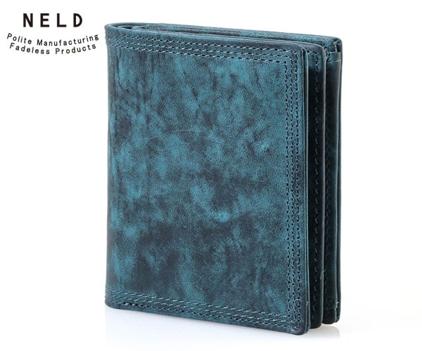 【選べるノベルティ付】 NELD ネルド UKゴート 短財布 (カラー:ブルー) AN321