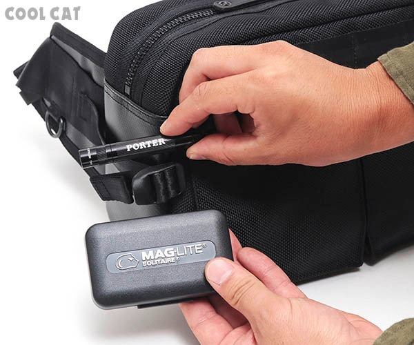 現行モデル【未使用】ポーター ヒート ウエストバッグ マグライト 付属品完備 黒 HEAT（PORTER） ポーター ヒート ウエストバッグ 703-07971