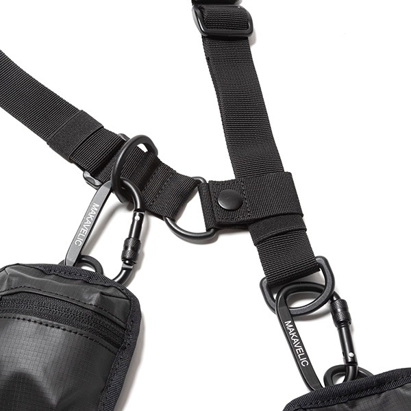 �����٤�Υ٥�ƥ��ա� MAKAVELIC �ޥ���٥�å� RICO Unit Shoulder Double Pouch ���������ݡ��� �ʥ��顼���֥�å��� 3125-30701