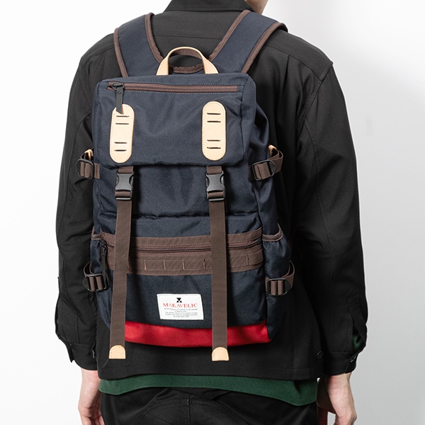 ٤Υ٥ƥա MAKAVELIC ޥ٥å TRUCKS DOUBLE BELT ADMIX DAYPACK ǥѥå ʥ顼֥å 312410101