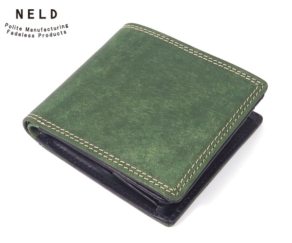 [新品未使用] NELD 財布　レザー　グリーン NELD ネルド プエブロ グリーン