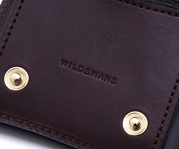★良品★WILDSWANS パーム クロコダイル ２つ折り財布 王冠ロゴ チョコ ☆良品☆WILDSWANS パーム クロコダイル 2つ折り財布 王冠ロゴ
