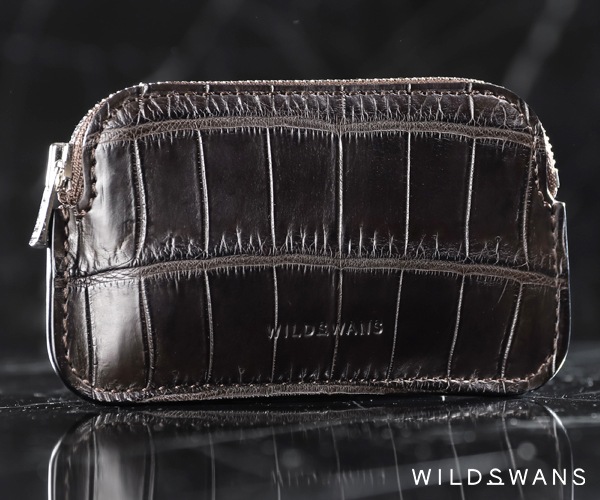 新品未使用　ワイルドスワンズ　ミナス　クロコ（チョコ）　WILDSWANS 選べるノベルティ付】 ワイルドスワンズ クロコダイル ミナス マイクロ