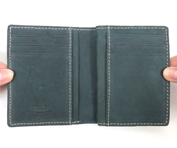 [新品未使用] NELD 財布　レザー　グリーン ネルド NELD ネルド 二つ折り財布 ブランド 小銭入れあり