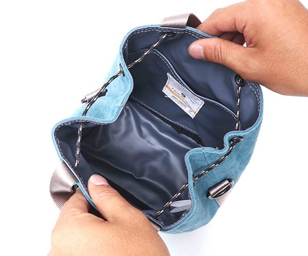 アッソブ ウォータープルーフ スエード ドローストリングバッグ ASSOV WATER PROOF SUEDE DRAWSTRING BAG/GRAYウォータープルーフ
