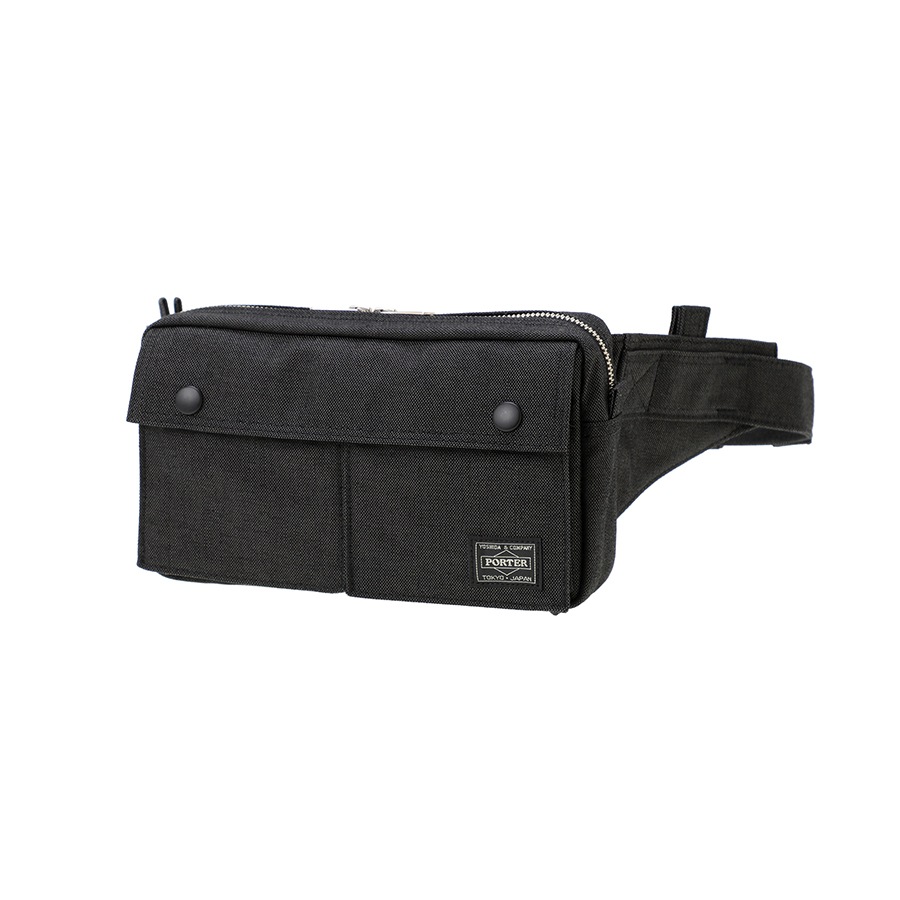 極美品◯ポーター B印 ウエストバッグ キャンバス ブラック FID LOCK TACTICAL（PORTER） ポーター タクティカル ウエストバッグ 654-07074