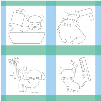 トリミング防水エプロン　バックルタイプ　トリミングタイム