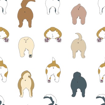 トリミング防水エプロン　バックルタイプ　Dog hip