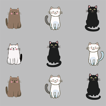 トリミング防水エプロン　バックルタイプ　座りねこ