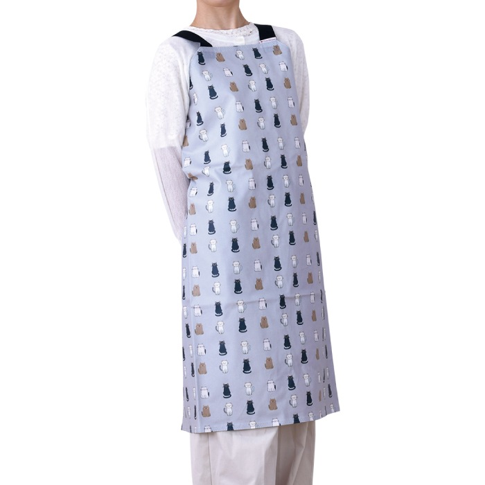 トリミング防水エプロン　バックルタイプ　座りねこ