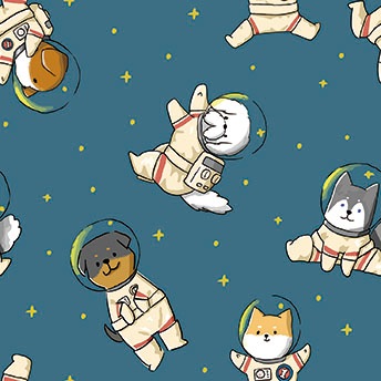 トリミング防水エプロン　バックルタイプ　宇宙犬