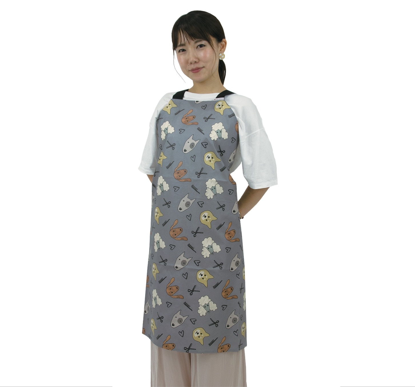 トリミング防水エプロン　バックルタイプ　ワンワンハート