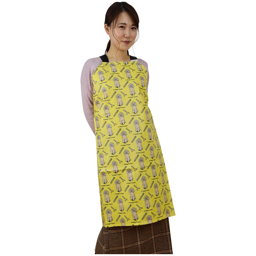 トリミング防水エプロン　バックルタイプ　ハッピープードル