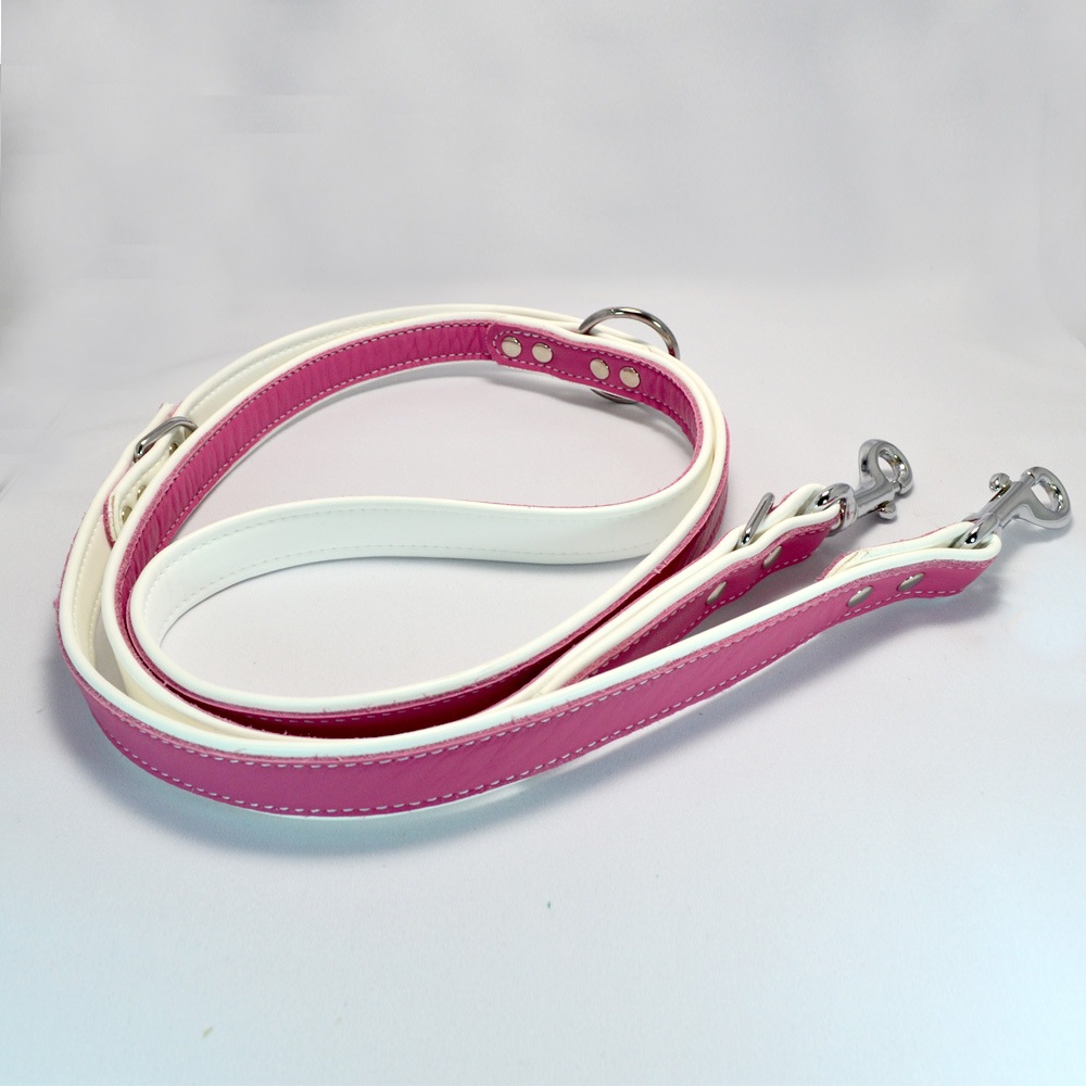 3wayリード ピンク 天然牛革製071 | ペット用品,首輪・ハーネス