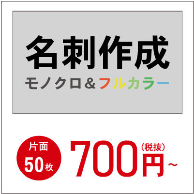 名刺印刷 モノクロ＆フルカラー (55mm×91mm) | 名刺作成,両面カラー