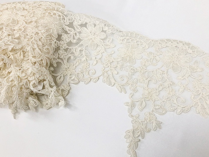 no.29手染めレース タオルハンカチ/オールドローズ（グレージュ） | 横浜元町 近沢レース店