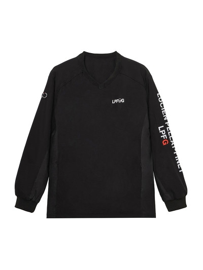 ルシアンペラフィネ LPFG フリースモックネック LPFG メンズ モックネック プルオーバー LPFGサークルロゴ