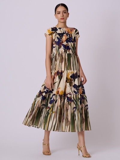 近年極美品　定価13万　ミラショーン　ERICAブロックプリントワンピース　42 近年極美品 定価13万 ミラショーン ERICAブロックプリントワンピース