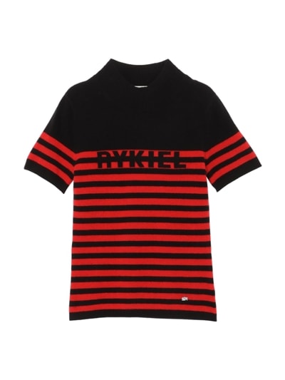 SONIA RYKIEL ニットプルオーバー ソニア リキエル コットン混ボーダーニットプルオーバー