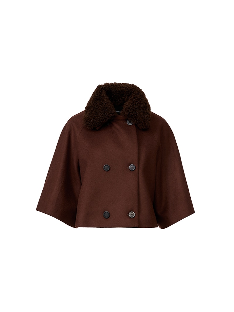 ＹＫ　FABIANA FILIPPI ブラウン ジャケット Double-breasted jacket in Prince of Wales check, birch for