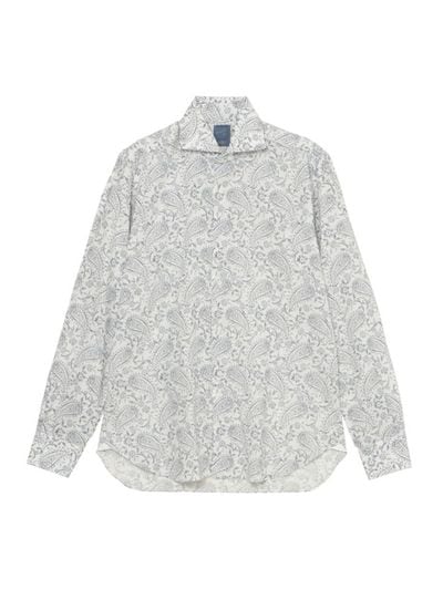 DANDY LIFE リネンストライプ セミワイドカラーシャツ |BARBA NAPOLI