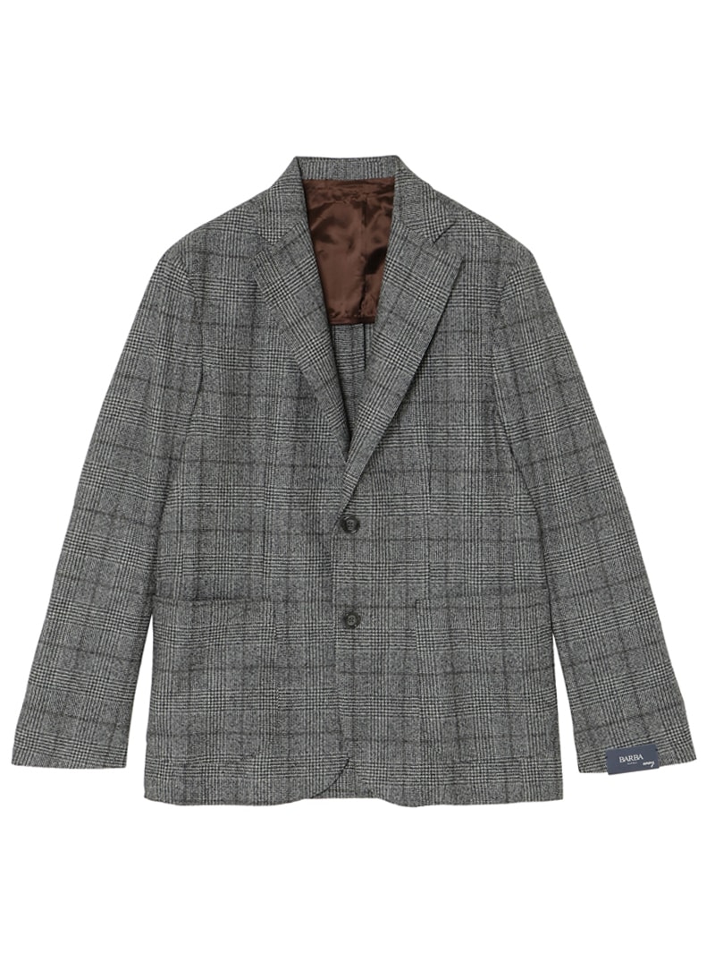 バルバ BARBA NAPOLI テーラードジャケット チェック グレンチェック柄ジャケット EASY＜YouTube放映＞ |BARBA NAPOLI