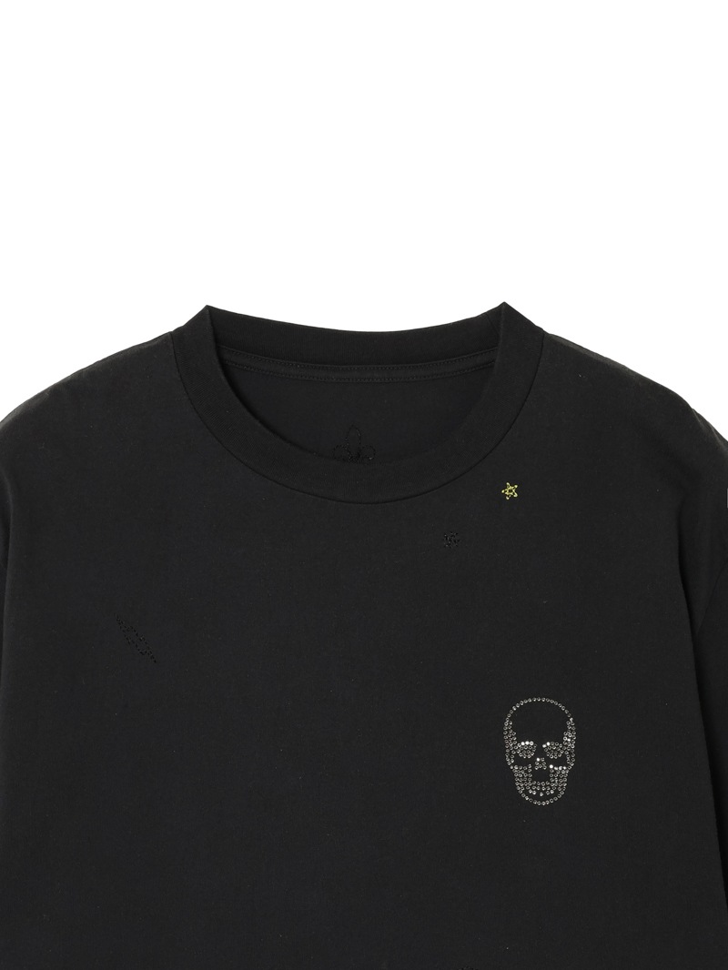 メンズ Tシャツ スカル クリスタル＆Lucien's サイン |lucien