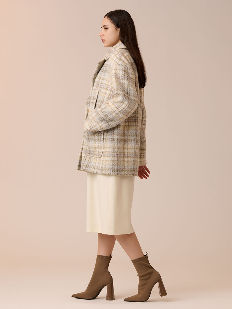 【美品】GREED international シャギーガウンコート チェック GREED シャギーガウンコート チェック - メルカリ
