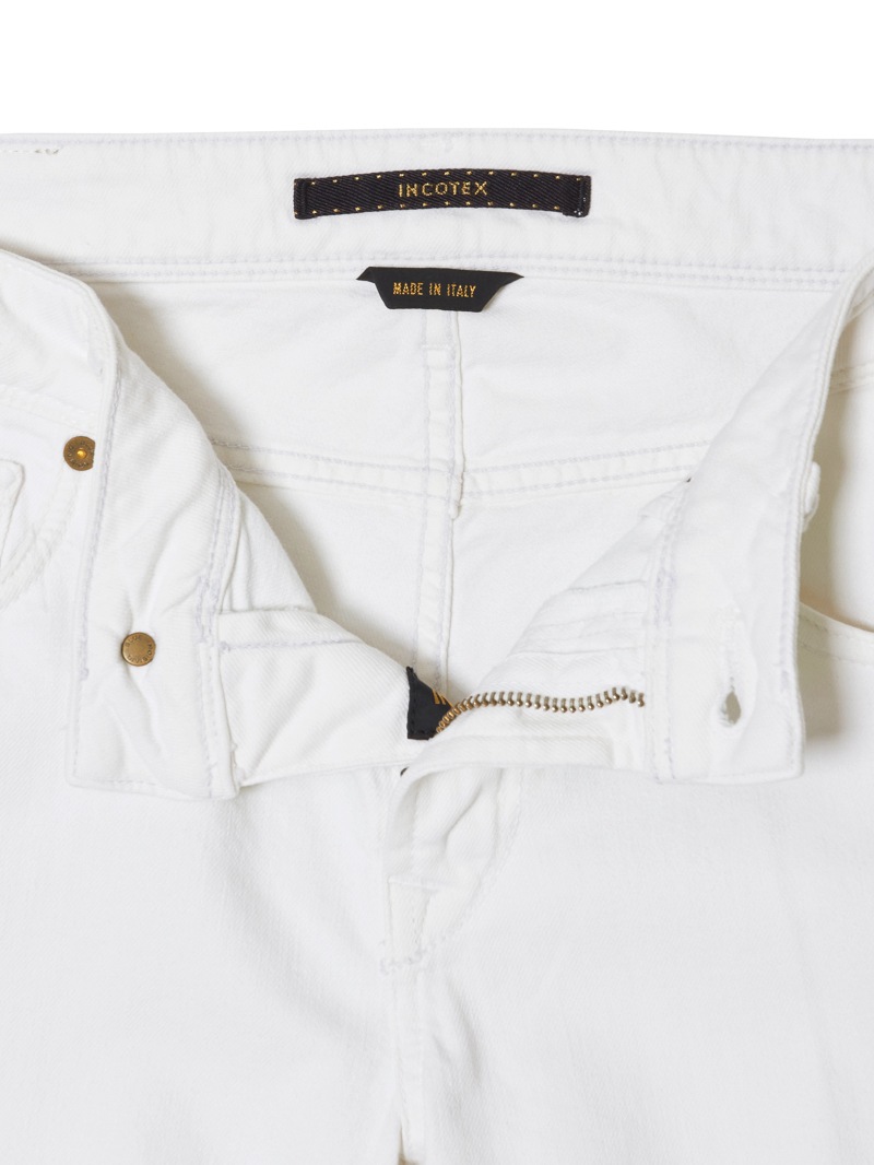 INCOTEX BLUE DIVISION スリムフィット ストレッチホワイトカラー