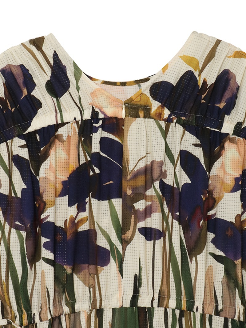 ♡ パワーネットフラワープリントワンピース ♡ パワーネットフラワープリントワンピース 洗える】フラワープリント