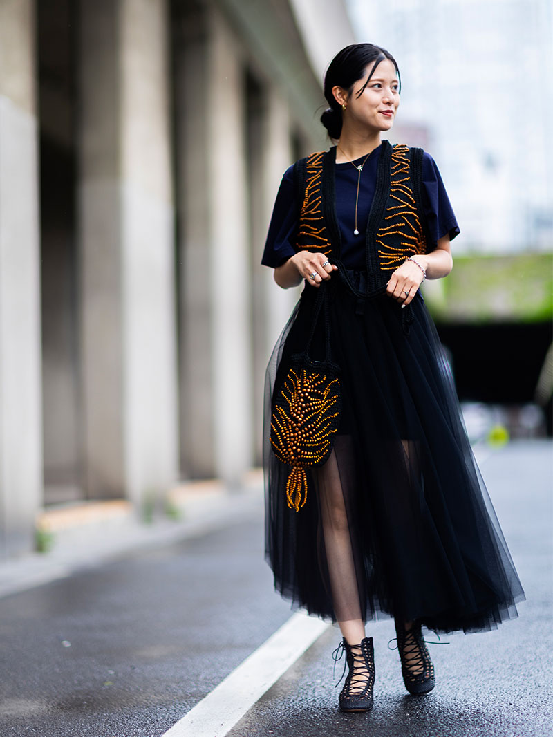 Forte Forte【美品】エモーション マクラメジャカードコットンベスト 黒 エモーション」マクラメジャカードコットンベスト |forte_forte