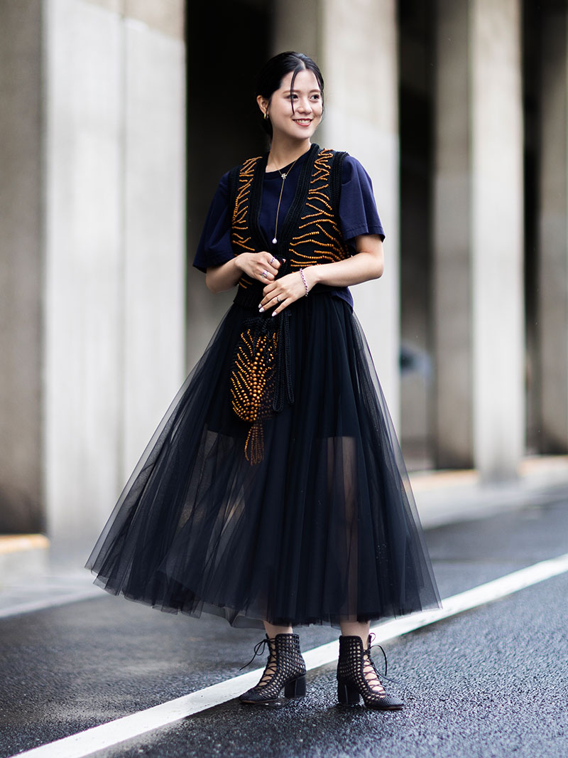 Forte Forte【美品】エモーション マクラメジャカードコットンベスト 黒 エモーション」マクラメジャカードコットンベスト |forte_forte