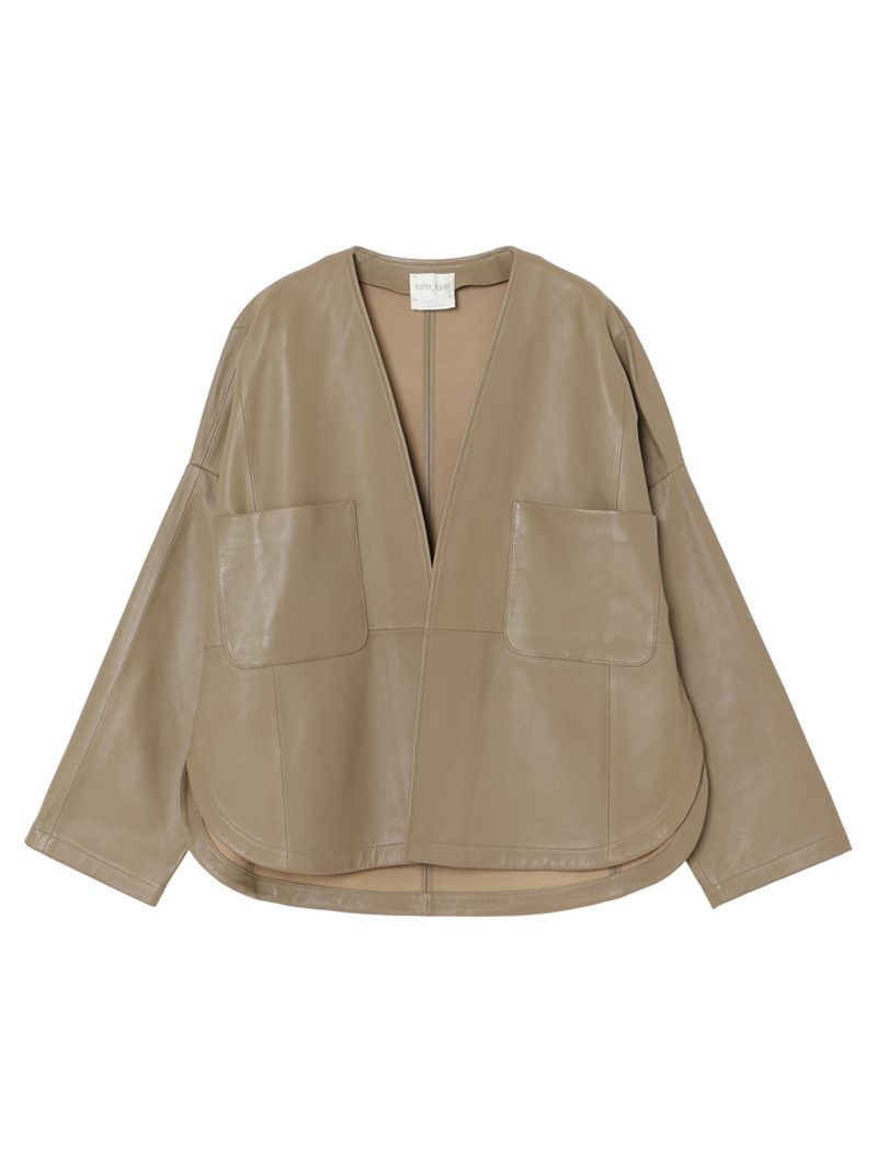 ナッパレザー キモノスリーブジャケット |forte_forte|CORONET ナッパレザー キモノスリーブジャケット |forte_forte|CORONET