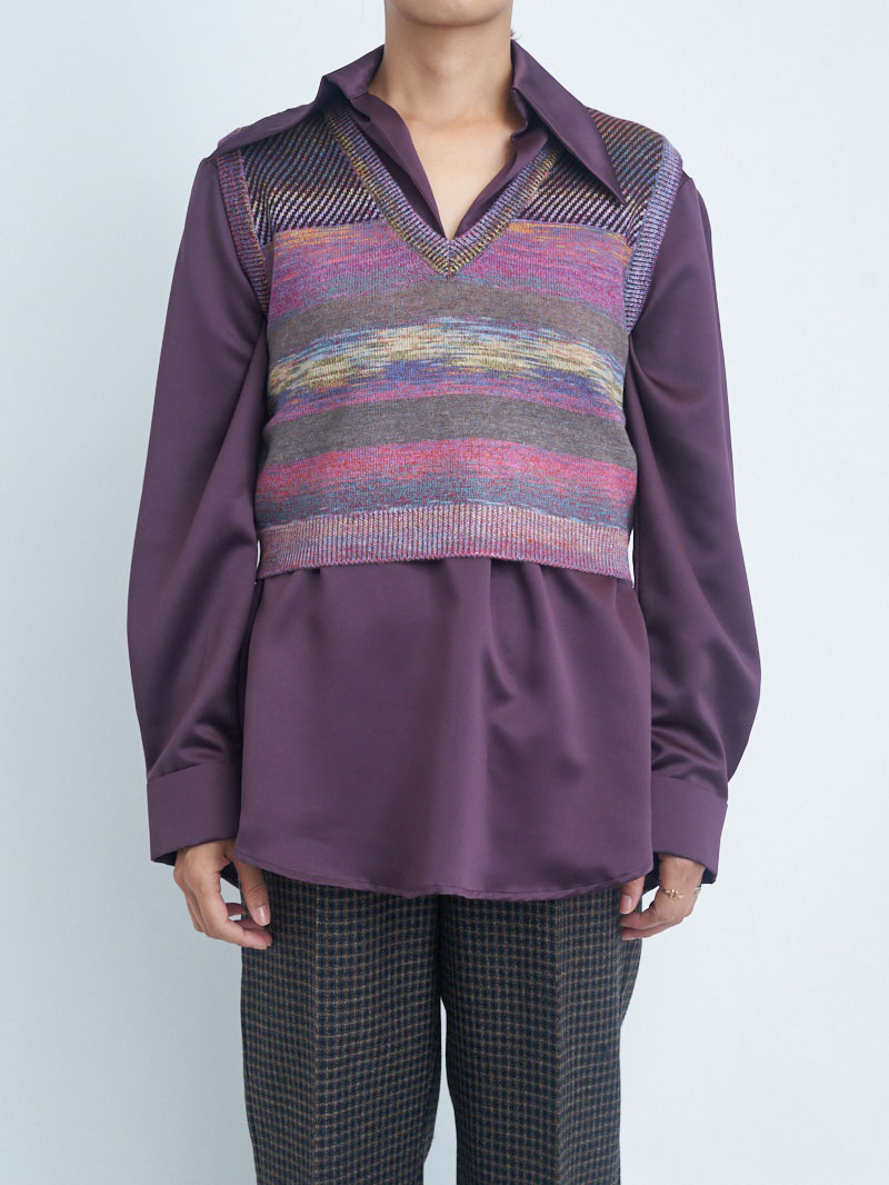 mila schön ネイビー 麻ベスト サイズ46 mila schön ネイビー 麻ベスト サイズ46 - メルカリ