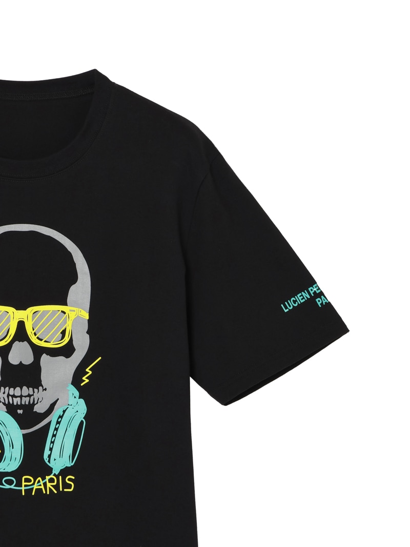 LPF PARIS 半袖Tシャツ ハンドライティング スカル ヘッドフォン