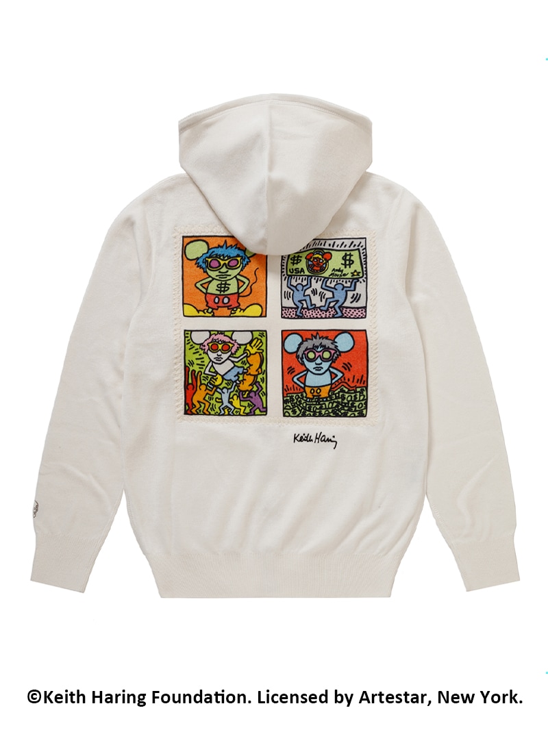 ユニセックス【Keith Haring】アンディ・マウス フードジップ