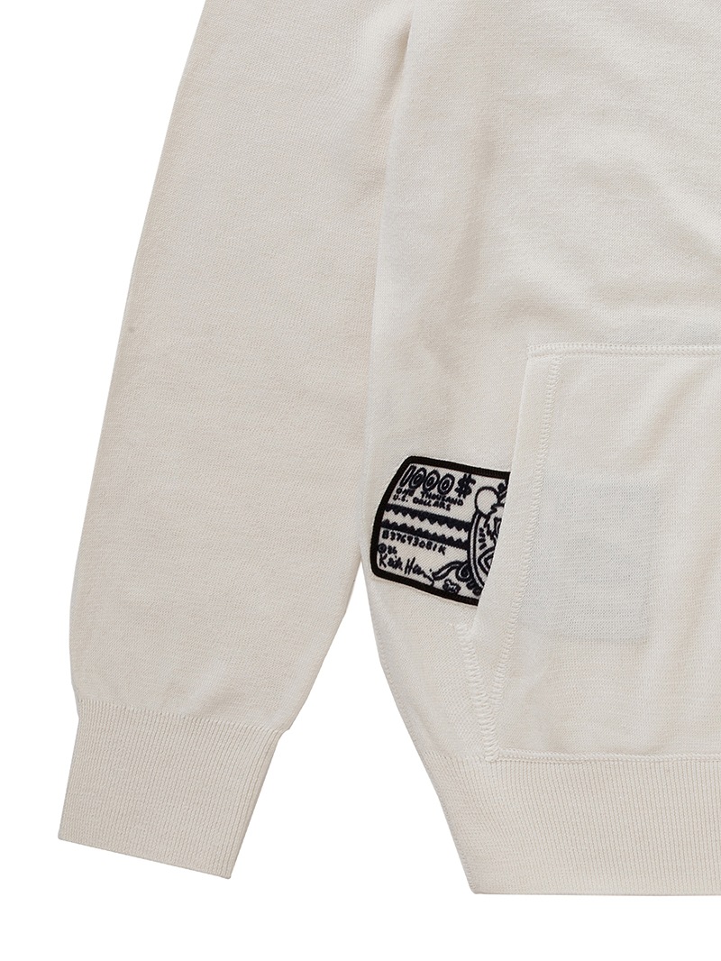 ユニセックス【Keith Haring】アンディ・マウス フードジップパーカー