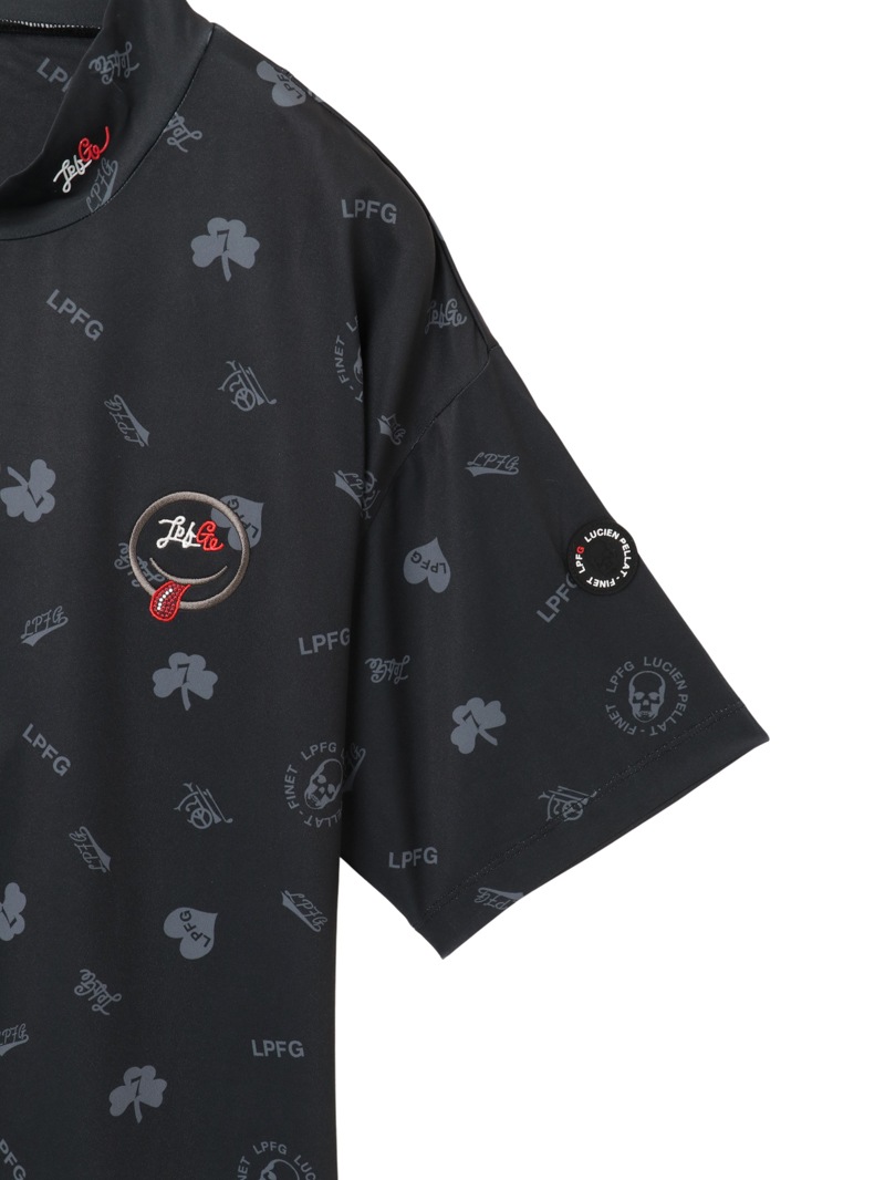 LPFG メンズ オールオーバー 半袖モックネックシャツ |LUCIEN