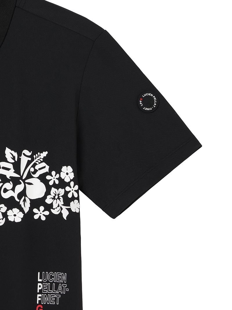 LPFG メンズ ポロシャツ ハイビスカス |LUCIEN PELLAT-FINET LPFG