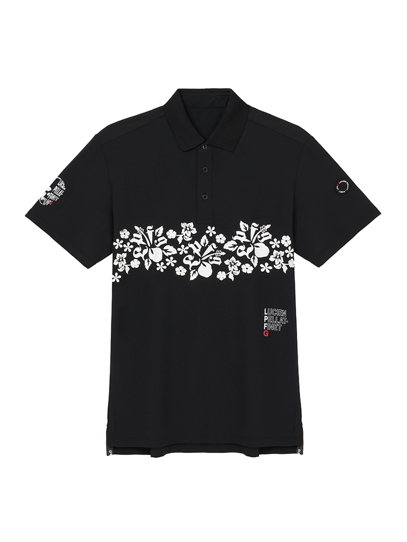 LPFG メンズ ポロシャツ ハイビスカス　美品 LPFG メンズ ポロシャツ ハイビスカス |LUCIEN PELLAT-FINET LPFG