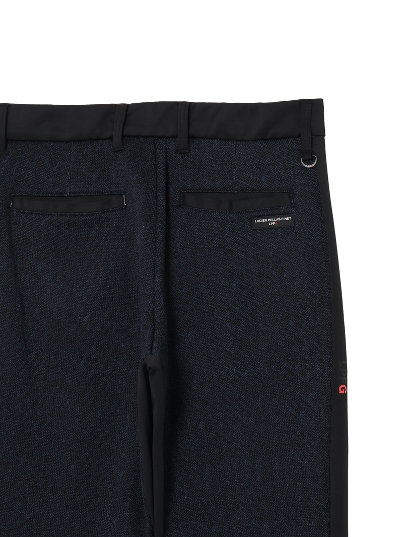 LPFG メンズ ヘリンボーンプリント テック フリース ジョガーパンツ