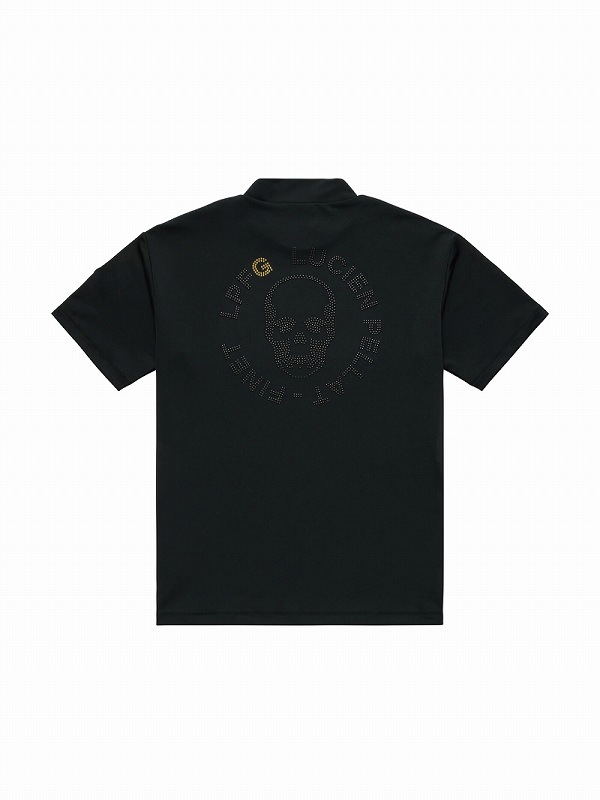 44,000円新品【ルシアン ペラフィネ】LPFG 半袖モックネックシャツ 黒M LPFG メンズ 半袖モックネックシャツ フルオモチーフ |LUCIEN PELLAT