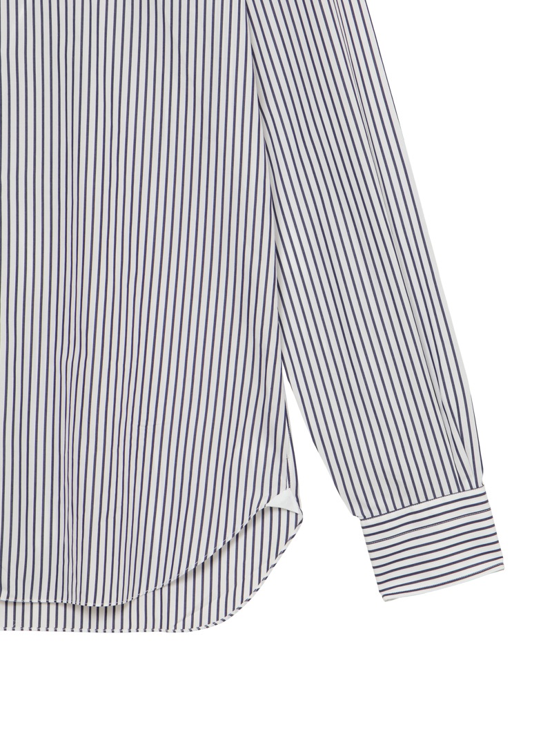 DANDY LIFE コットンストライプ セミワイドカラーシャツ |BARBA NAPOLI
