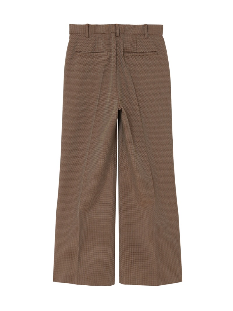 ブラウンパンツみんこ様 チェックストレートスリットパンツ |mila schon by chika kisada