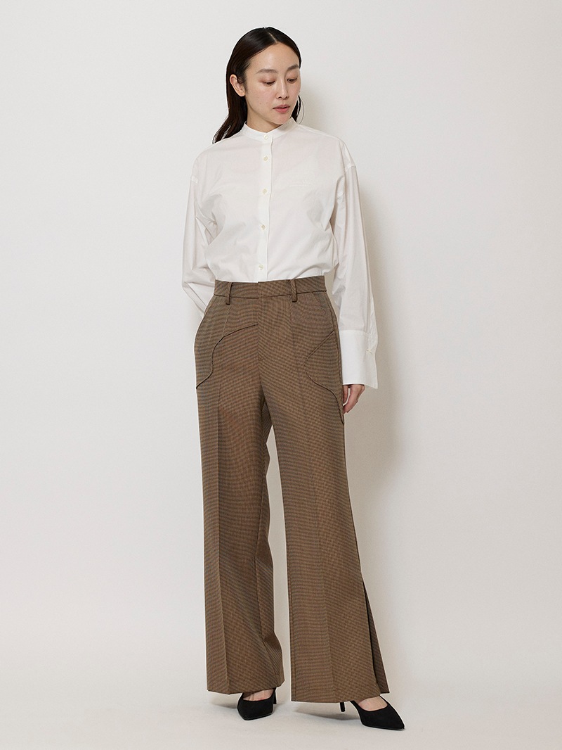 チェックストレートスリットパンツ |mila schon by chika kisada