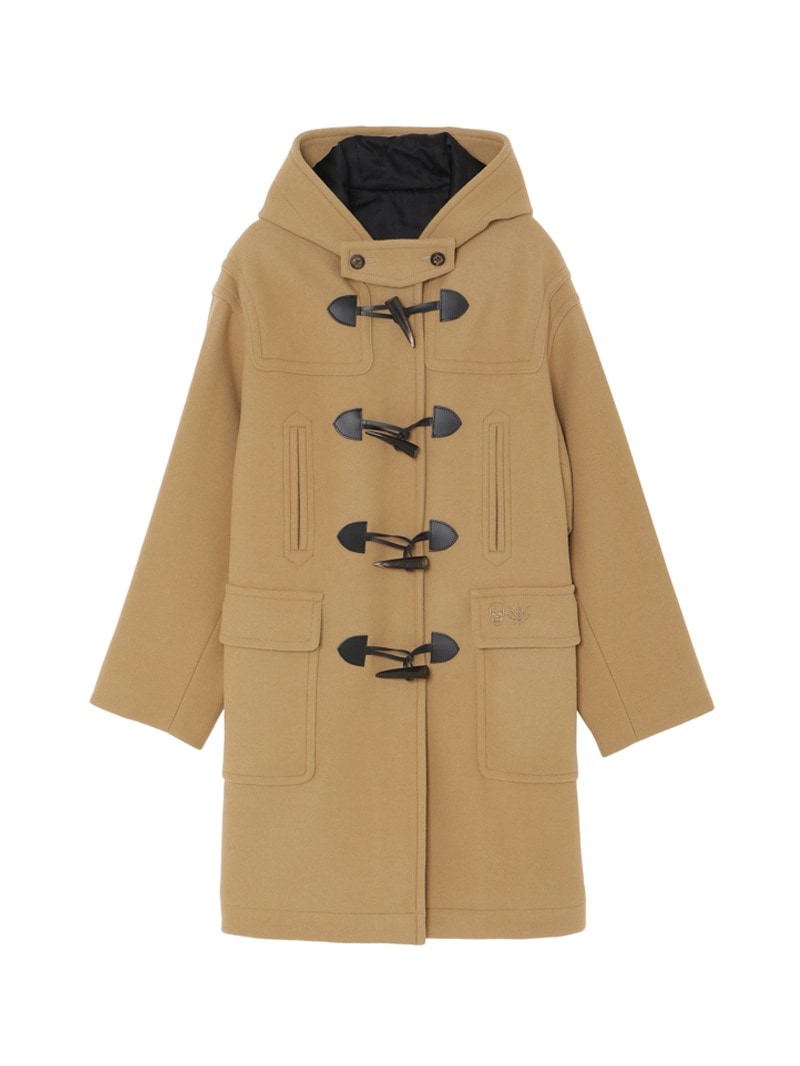 日本製クリーニング済ポンチョウール100% ロングコート カシミヤ混緑