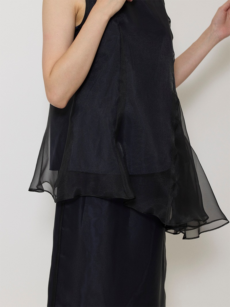 アシンメトリーオーガンジーブラウス |mila schon by chika