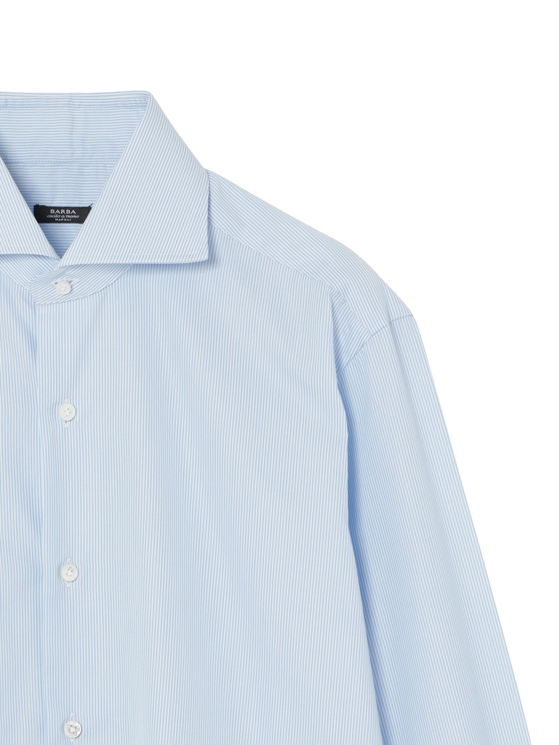 ストライプ セミワイドカラードレスシャツ |BARBA NAPOLI